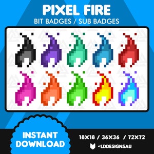 Twitch Bit Badge | Twitch Sub Badges | Pixel Fire