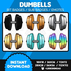 Twitch Subscriber Badges | Twitch Sub Badges | Dumbbell Barbell Weights