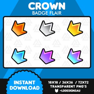 Twitch Sub Badge Flair | Twitch Sub Badges | Crown