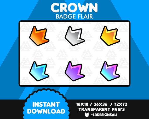 Crown Sub Badges for Twitch, Discord Emotes