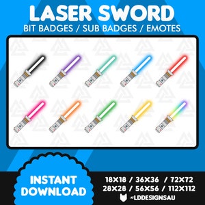 Laser Sword | Twitch Subscriber Badges | Twitch Sub Badges | Twitch Emotes | Twitch Bit Badges | Streamer | Twitch Channel Points