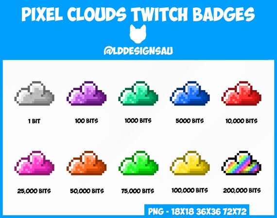 Twitch Bit Badges Sub Badges Pixel Cloud Etsy Denmark Twitch Bit Badges Sub Badges Pixel Cloud Etsy Denmark