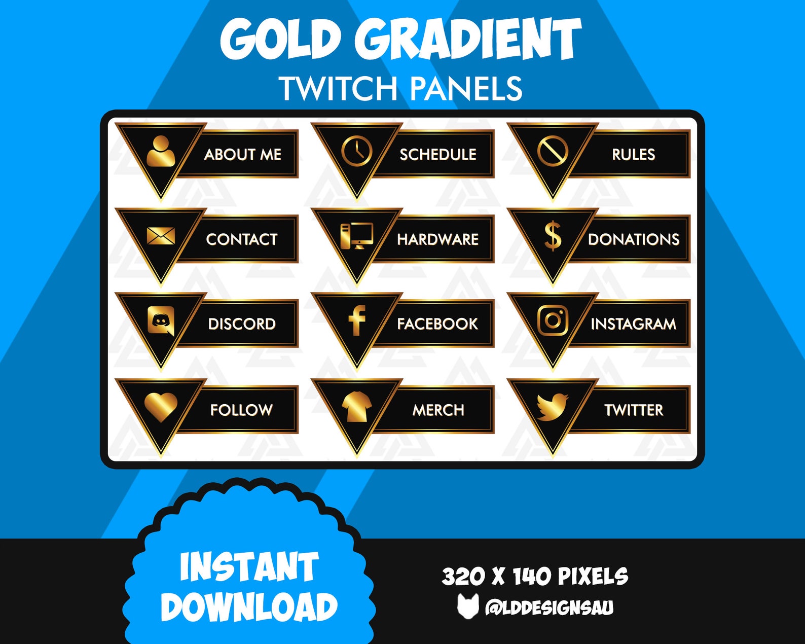 gold twitch panels