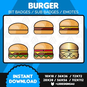Twitch Subscriber Badges | Twitch Sub Badges | Burger