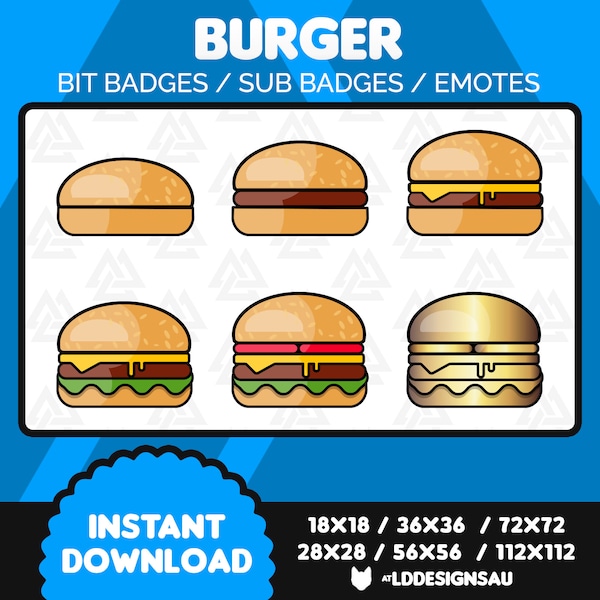 Twitch Subscriber Badges | Twitch Sub Badges | Burger