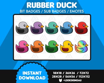 Rubber Duck Twitch Badges | Bit & Sub Badges (PNG)