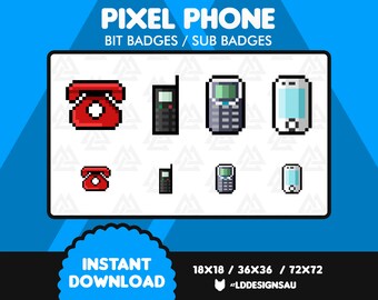 Twitch Subscriber Badges | Twitch Sub Badges | 8 Bit / Pixel Phones