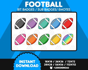 Twitch Bit Badges | Twitch Sub Badges | American Football
