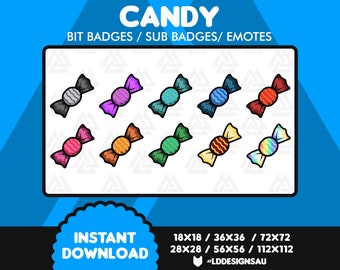 Twitch Sub Badges | Bit Badges | Candy Wrapper