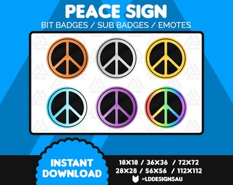 Twitch Sub Badges | Bit Badge | Peace Sign
