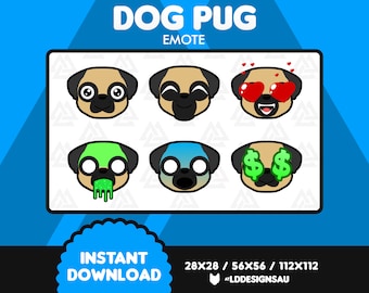 Twitch Emotes | Discord Emotes |  Pug Dog