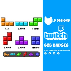 Twitch Subscriber Badges | Twitch Sub Badges | Blocks
