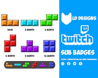 Twitch Subscriber Badges | Twitch Sub Badges | Blocks
