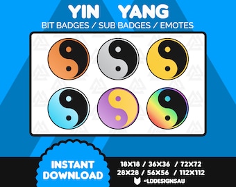 Twitch Subscriber Badges | Twitch Sub Badges | Yin and Yang