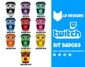 Twitch Bit Badges Twitch Sub Badges Kawaii Coffee Cups