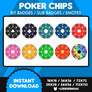 Twitch Bit Badges / Twitch Sub Badges / Poker Chips
