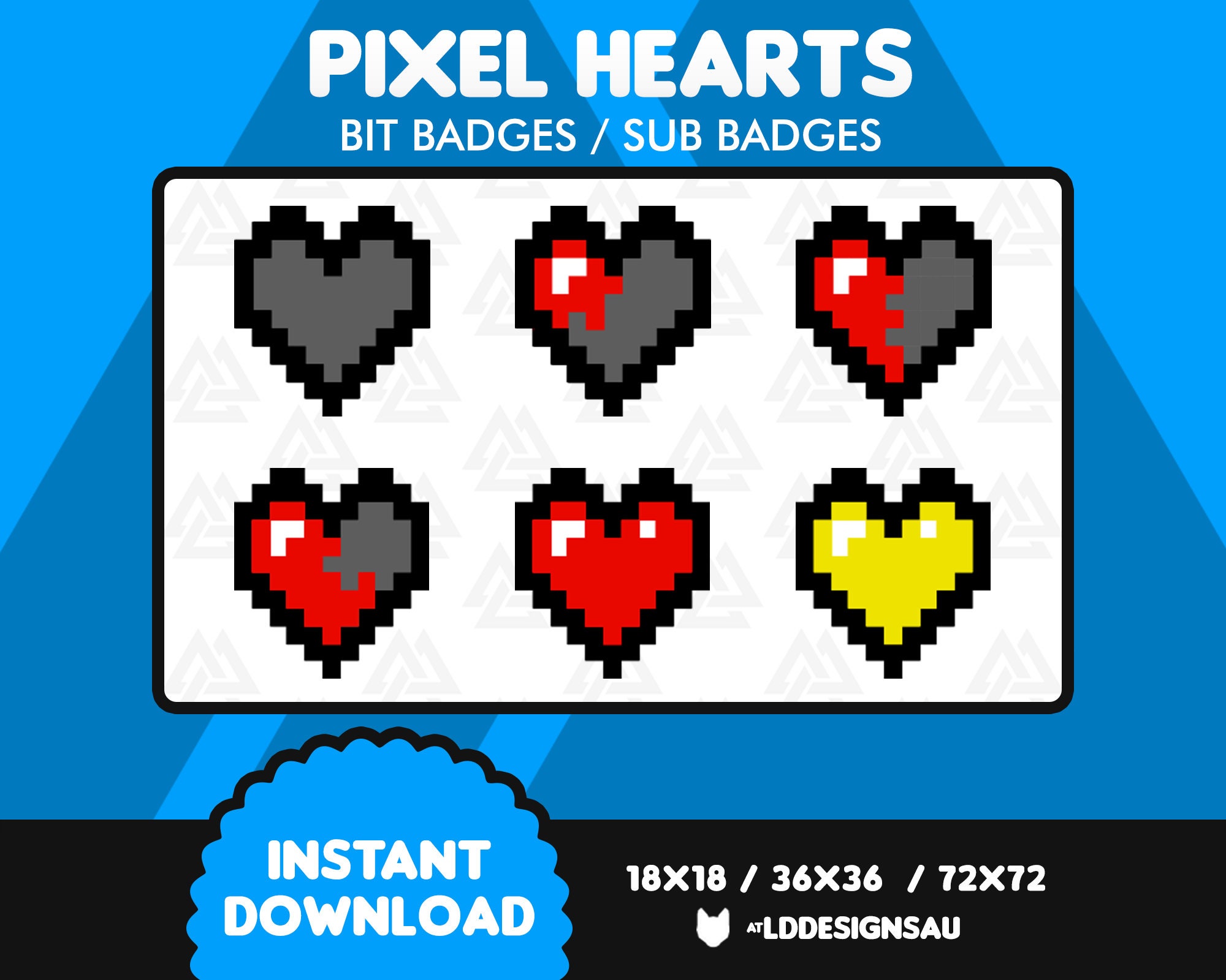 2 Sets Small Heart Pixelated Pixel Decal Car Window Glass Tiny 