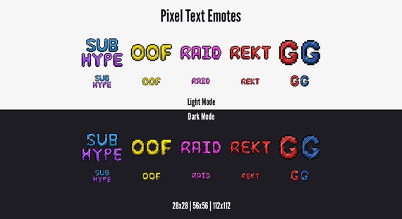 Twitch Emotes 8 Bit Pixel Text Etsy