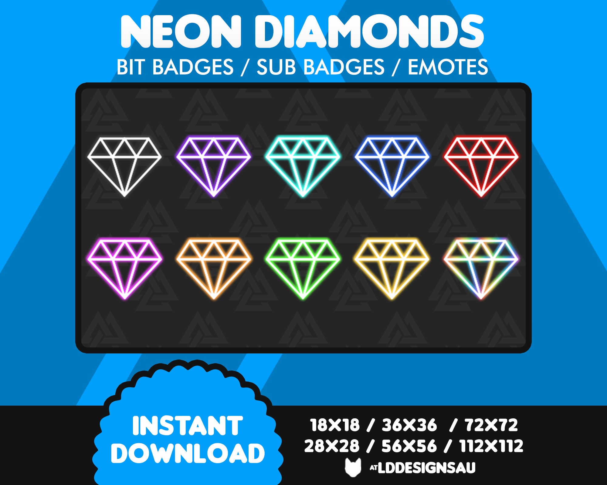 Birthstone Diamond Twitch Emotes and Badges for Streamers Digital