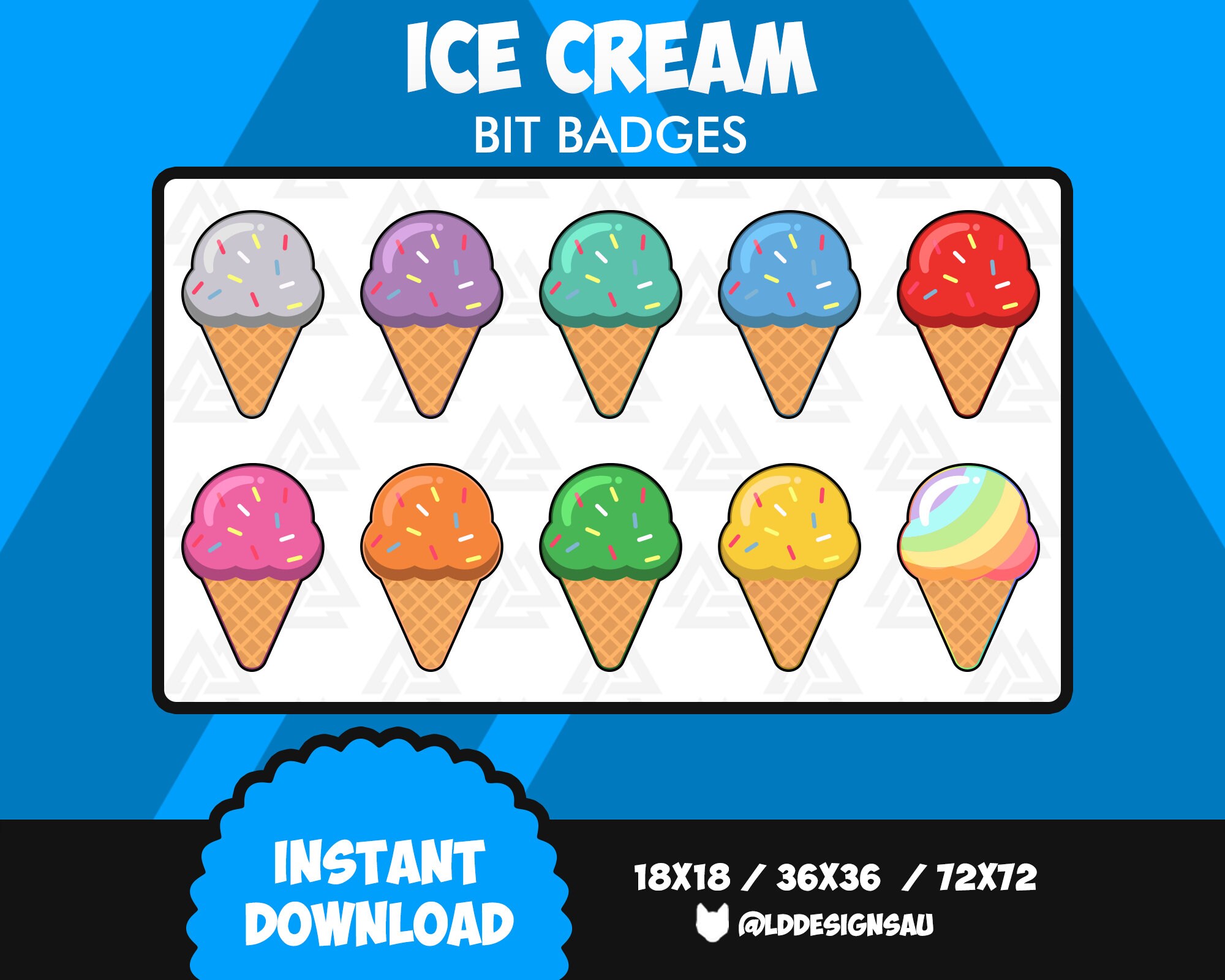 Twitch emblems Popsicle badges twitch Sub Cheer Bit Stream sub badges ice cream badges Twitch bit badge