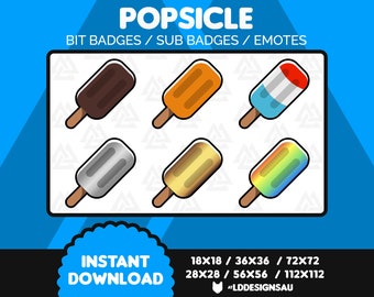Popsicle Sub Badges | Ice Cream Subscriber Badges | Twitch Badges | Twitch Bit Badges | Streamer
