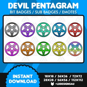 Devil Pentagram | Twitch Subscriber Badges | Twitch Sub Badges | Twitch Emotes | Twitch Bit Badges | Streamer | Twitch Channel Points
