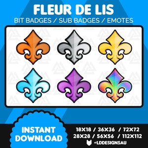 Emblemas de assinante Twitch | Emblemas de bits | Flor de lis