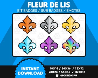Twitch Subscriber Badges | Bit Badges | Fleur De Lis
