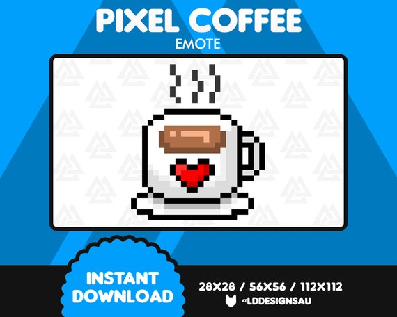 Pixel Coffee Emote Coffee Cup Twitch Emote Discord Emote 