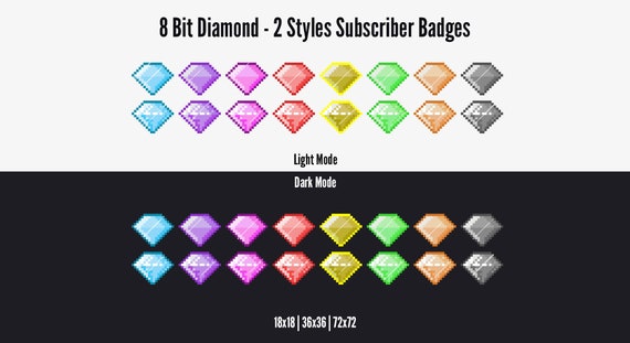 Twitch Cheer Badges 8 Bit Pixel Diamond Etsy Twitch Cheer Badges 8 Bit Pixel Diamond Etsy