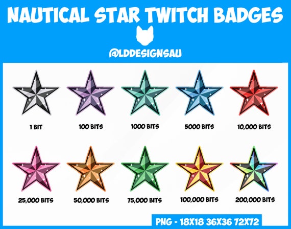 Twitch Bit Badges Sub Badges Stella Nautica Etsy Italia Twitch Bit Badges Sub Badges Stella Nautica Etsy Italia