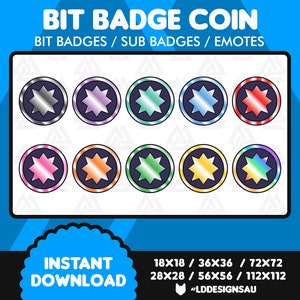 Twitch Bit Badges | Twitch Sub Badges | High Tier Bit Coins