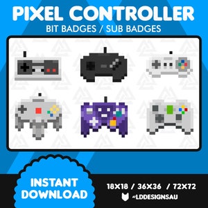 Twitch Subscriber Badges | 8 Bit / Pixel Controllers