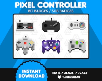 Twitch Subscriber Badges | 8 Bit / Pixel Controllers