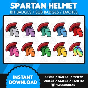 Twitch Bit Anstecker | Twitch Sub Badges | Spartan Helm