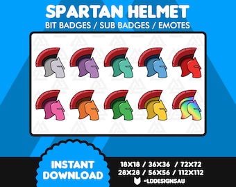 Twitch Bit Badges | Twitch Sub Badges | Spartan Helmet