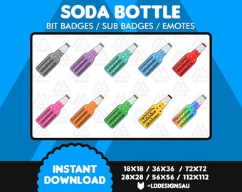 Twitch Bit Badges | Twitch Sub Badges | Soda Bottle