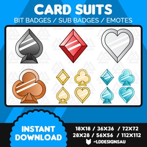 Twitch Sub Badges / Bit Badges / Card Suits