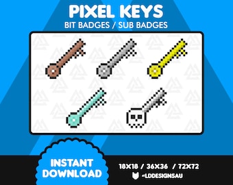 Twitch Sub Badges | Twitch Bit Badges | Subscriber Badges | 8 Bit / Pixel Keys