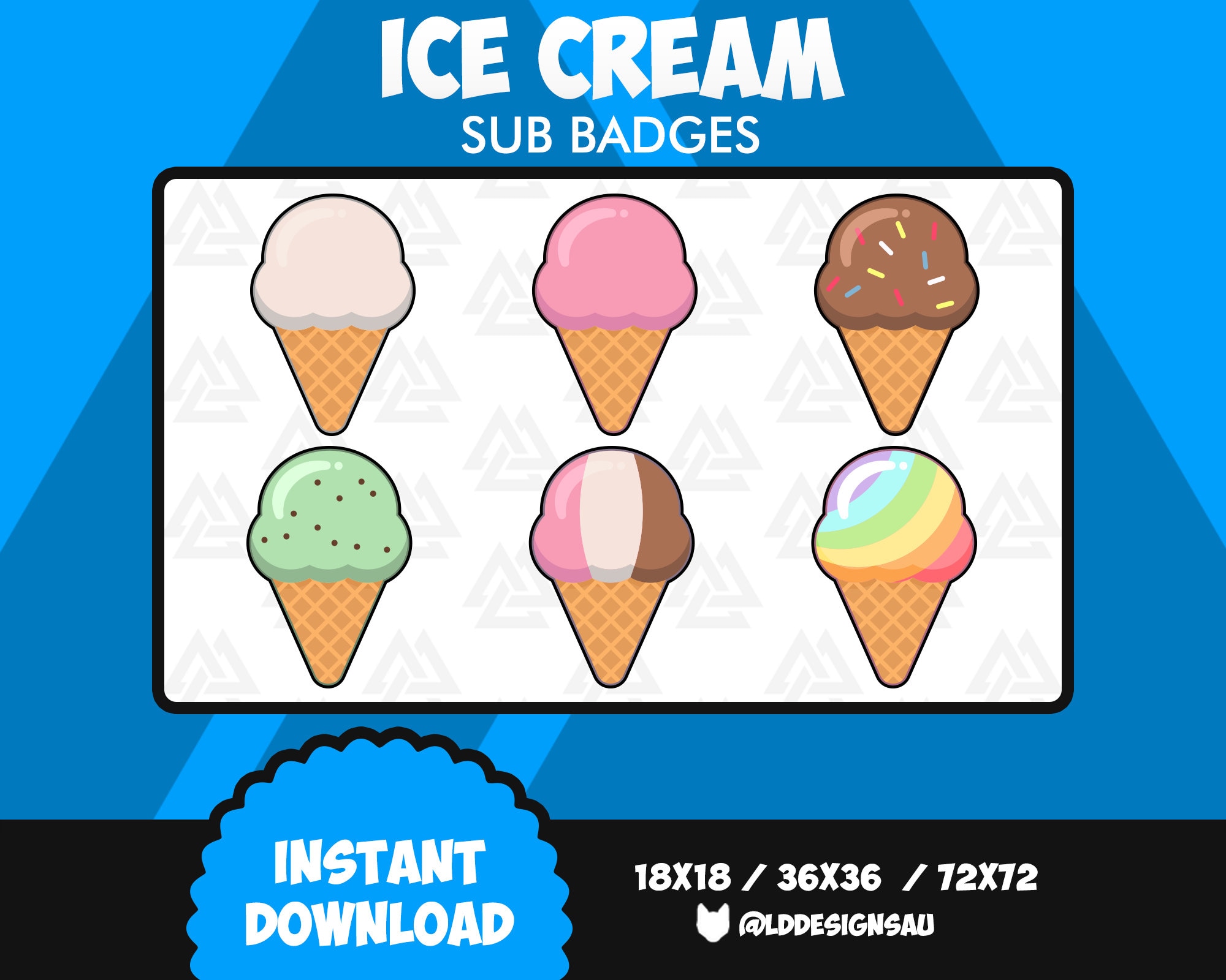 Twitch emblems Popsicle badges twitch Sub Cheer Bit Stream sub badges ice cream badges Twitch bit badge
