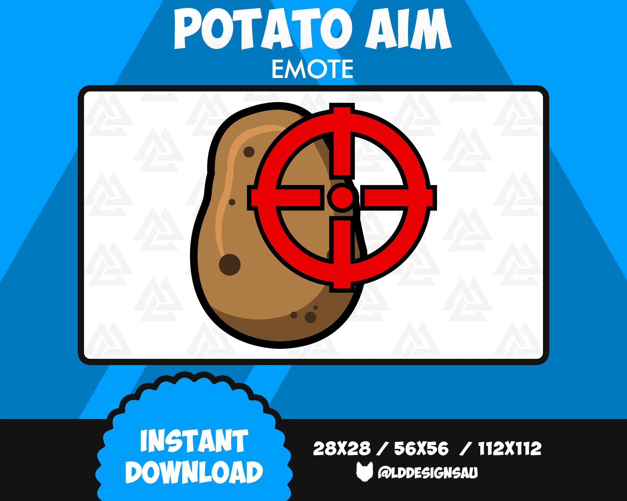 Potato Aim Twitch Emote Potato Aim Discord Emote Streamer Etsy