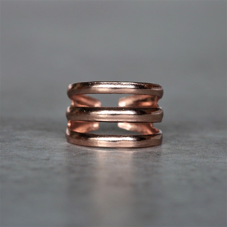 Triple Layer Rose Gold Toe Ring Rose Gold Plated Toe Ring Etsy