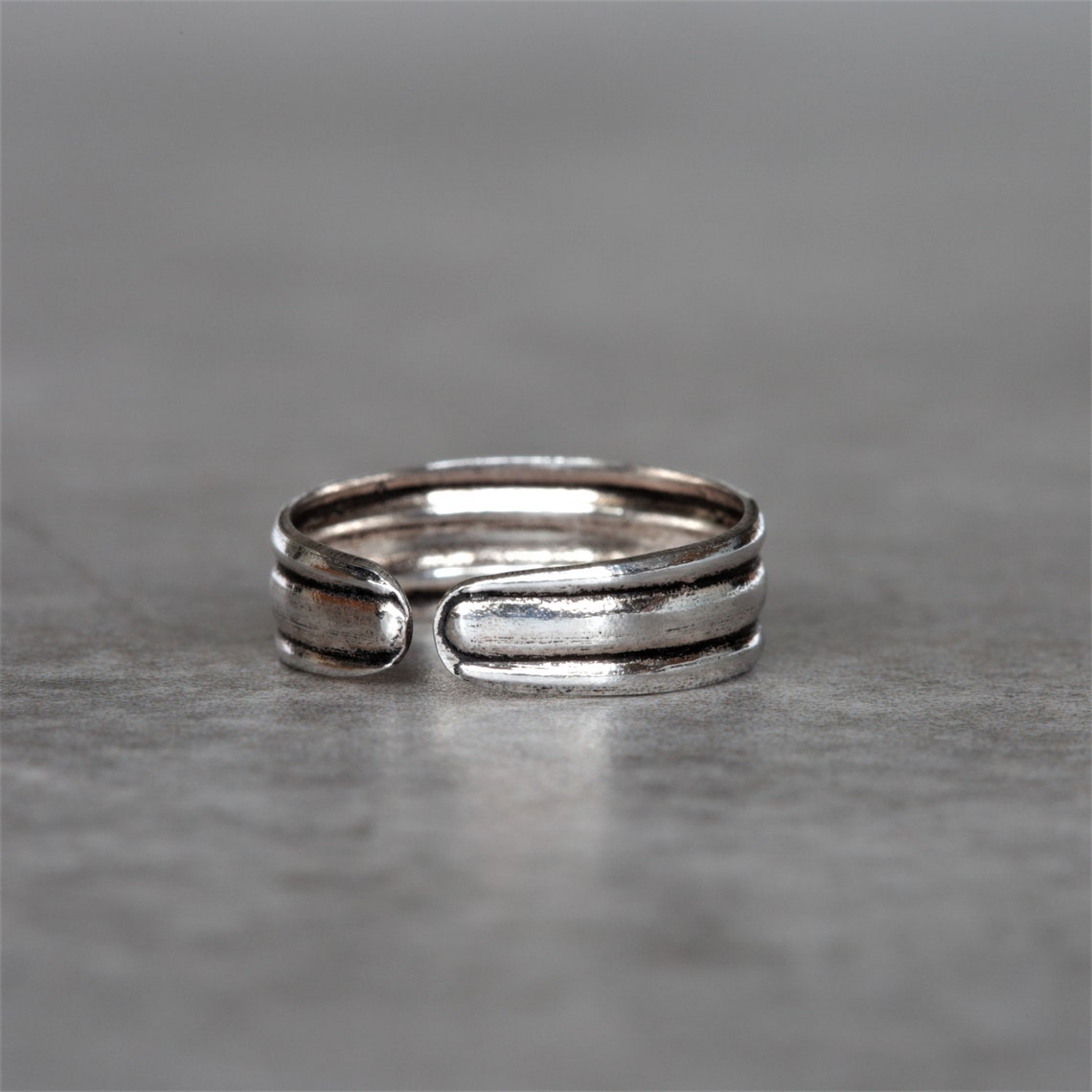 Minimal Layered Toe Ring Sterling Silver Toe Ring Adjustable Etsy
