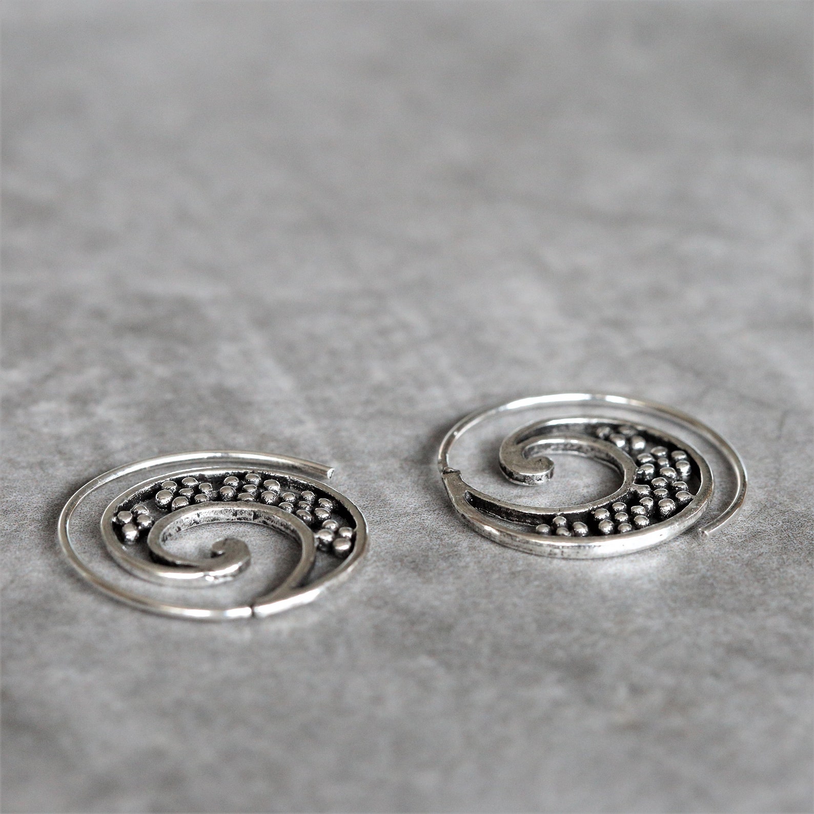 Sterling Silver Swirl Earrings Spiral Threader Earrings | Etsy