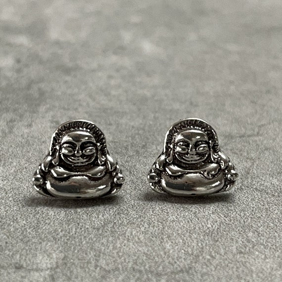 Budai Studs Laughing Buddha Earrings Chinese Buddha Ear Studs