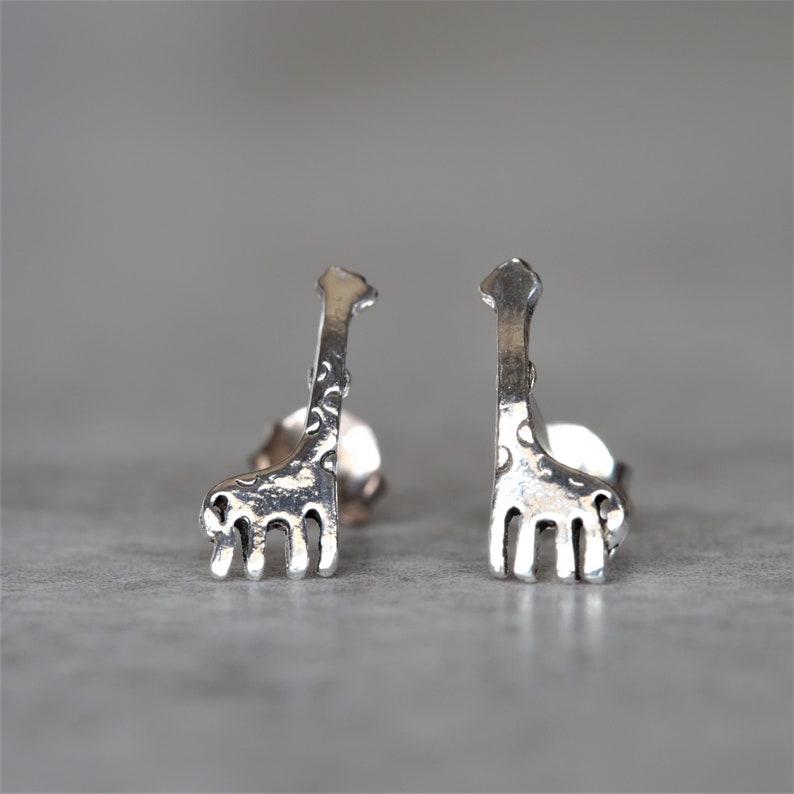 Giraffe Studs Giraffe Earrings Sterling Silver Studs Animal Studs