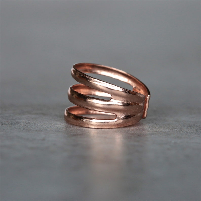 Triple Layer Rose Gold Toe Ring Rose Gold Plated Toe Ring Etsy