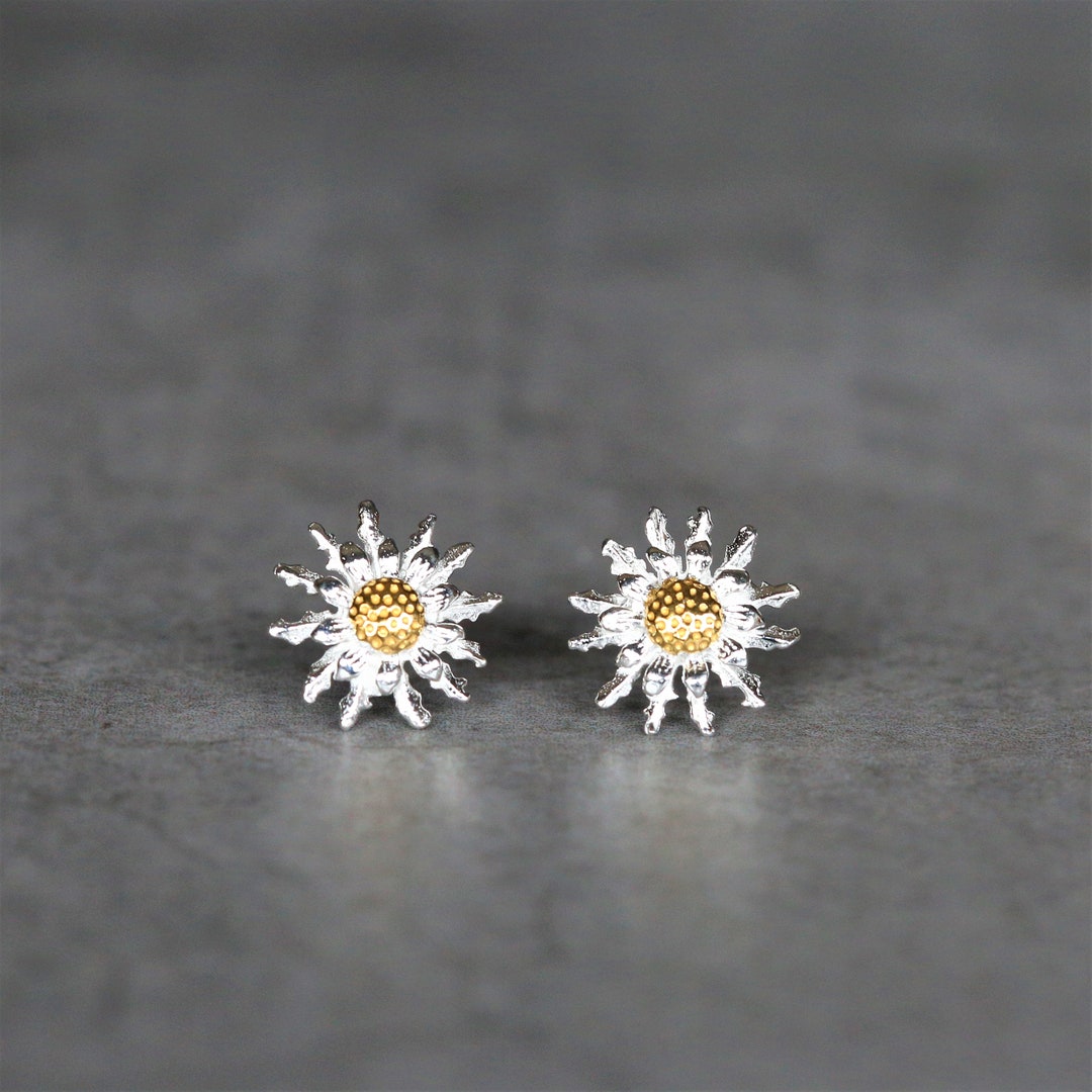 YFN 925 Sterlingsilber Sonnenblumen Ohrringe - Hypoallergene Steckerohrringe 7x22mm Für Damen