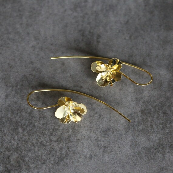 Large gold 2024 flower earrings