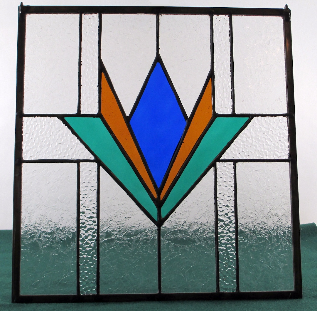 Art Deco Style Stained Glass Panel Etsy